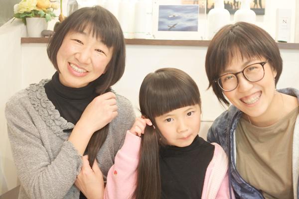 親子でヘアドネーションカット♪